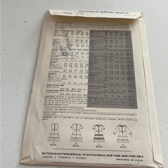 BUTTERICK vintage kid sewing pattern - Picture 2 of 3